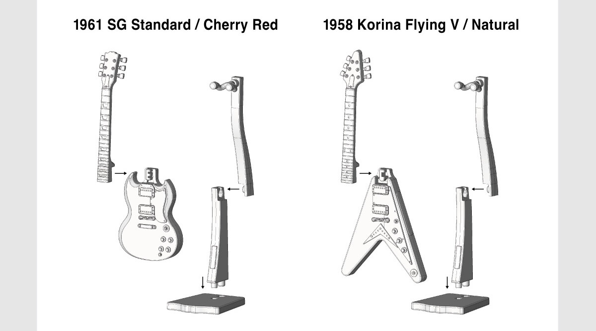 1961 SG Standard/Cherry Red & 1958 Korina Flying V / Natural